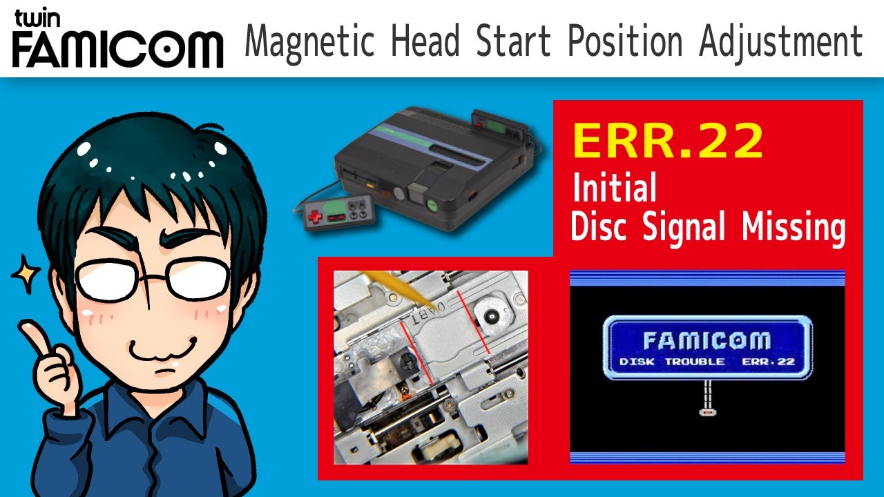 Sharp Twin Famicom Repair (Magnetic Head Start Position Adjustment) Error 22: No Initial Disc Signal