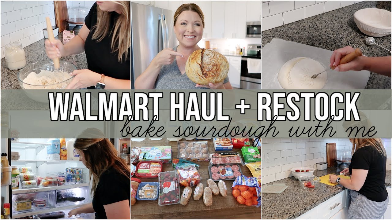 DAY IN THE LIFE VLOG | WALMART GROCERY HAUL + RESTOCKS | BAKE SOURDOUGH BREAD WITH ME