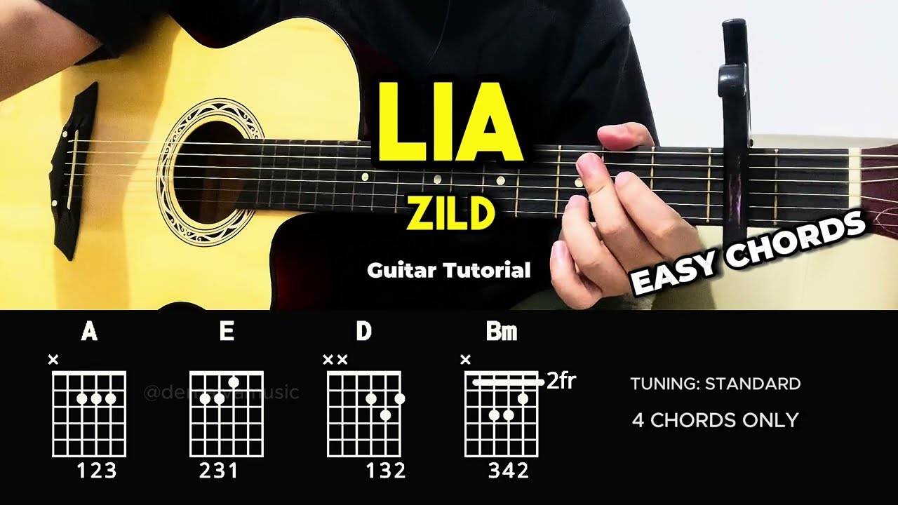 Lia - Zild | Easy Guitar Chords Tutorial For Beginners (CHORDS & LYRICS) #guitarlesson