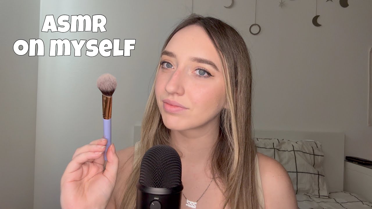 ASMR On Myself  | almost touching, brushing, face touching, scratching