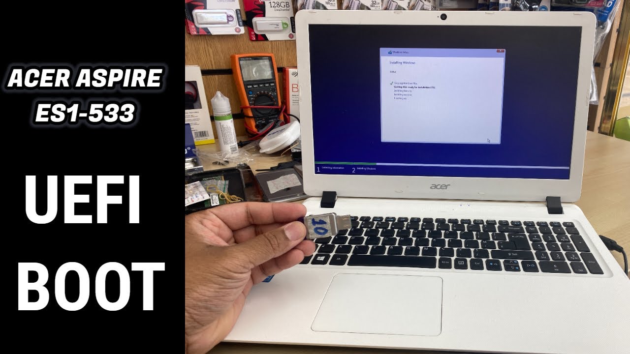 How To Get Into Bios And USB Boot Acer Aspire ES1-533 /UEFI Boot