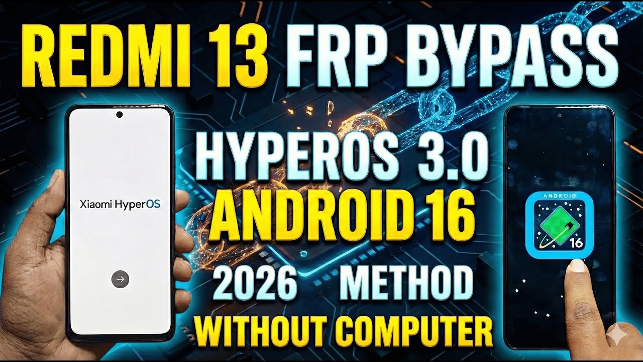 Redmi 13 HyperOs 3.0 FRP Bypass Android 16 | Gmail Lock Remove Redmi 13 HyperOs 3.0 Without Computer