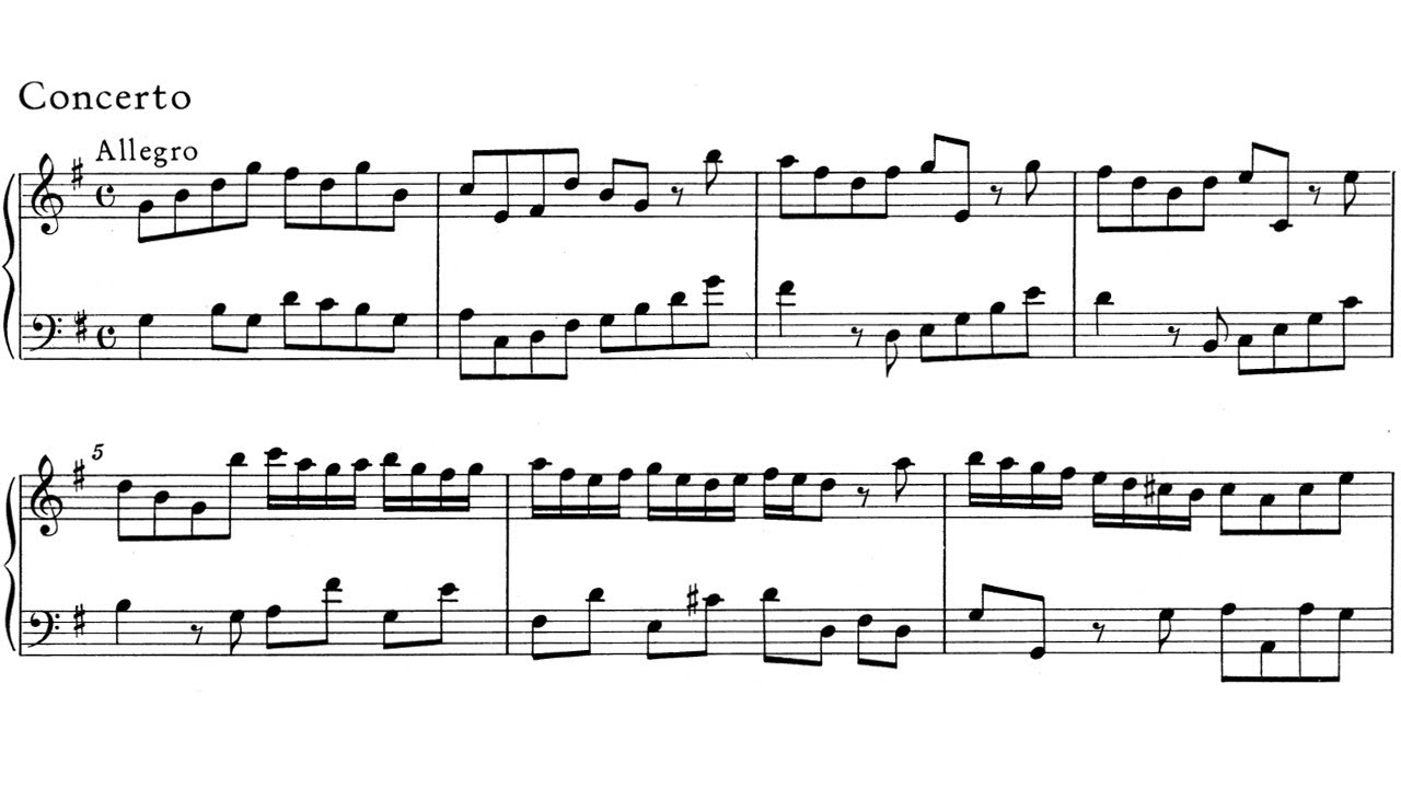 Handel - Concerto in G Major, HWV 487, Harpsichord & Sheet Music