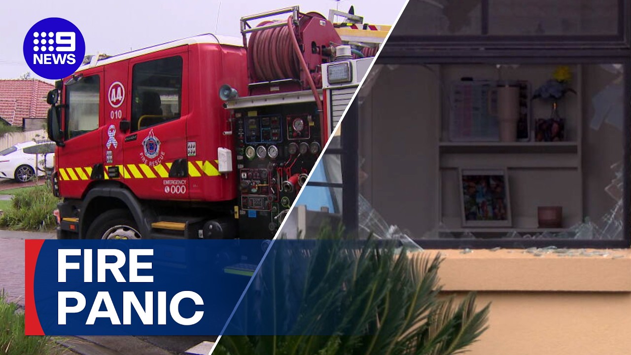 Siblings smash out of burning Melbourne home | 9 News Australia