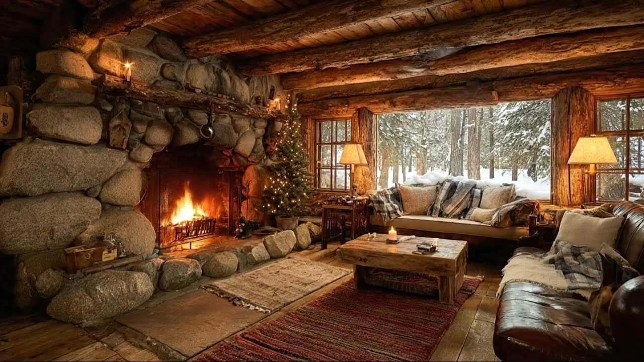 Mountain Cabin Jazz Dusk – Soft Fireside Music for Study, Work & Evening Stress Relief