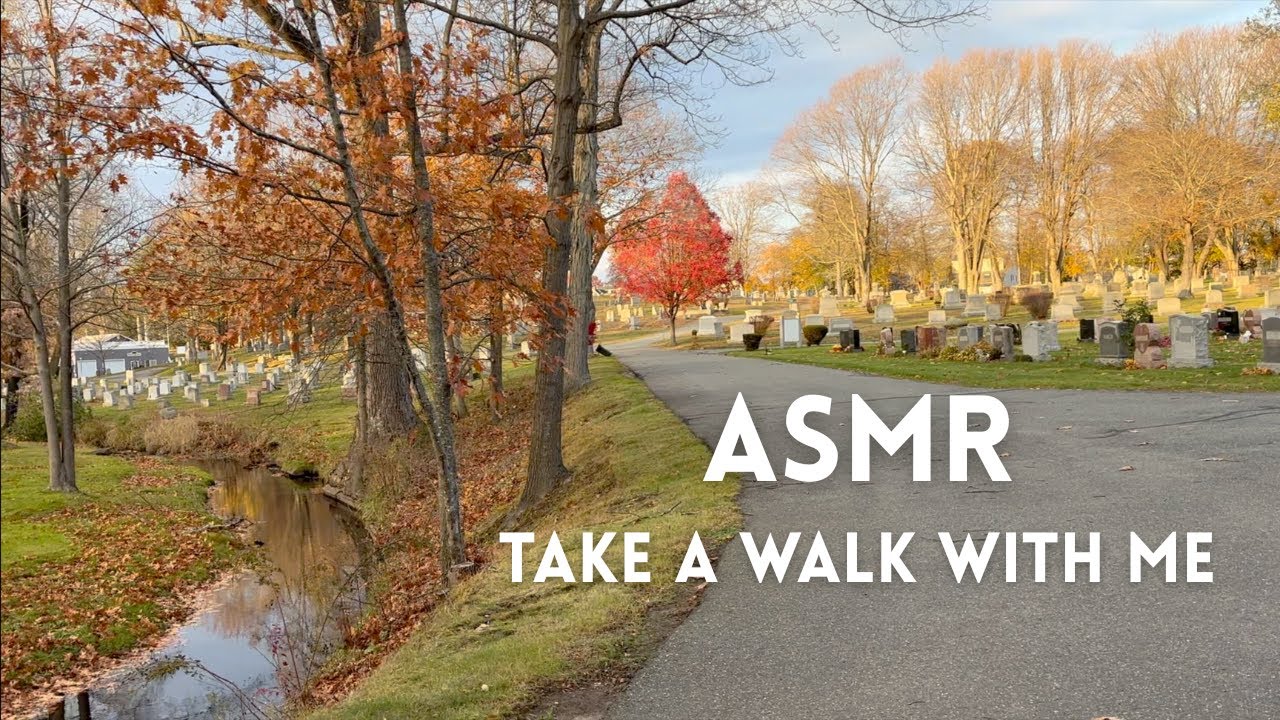 ASMR Take an Autumn Walk with Me in a New England Cemetery (fall outdoor ASMR)