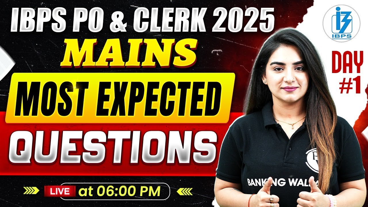 IBPS PO & Clerk Mains 2025 | English Most Expected Questions | Mains English by Anchal Ma'am