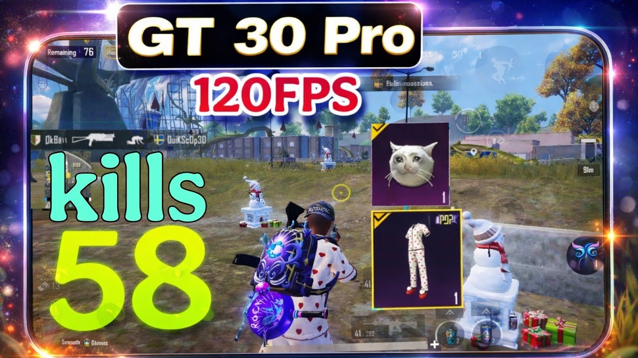 58 Kills on GT30 Pro Phone 😍 No Fake Merge🔥