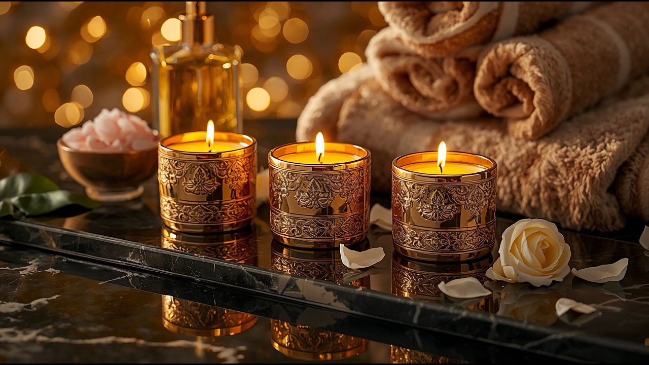 Relax Your Mind Before Sleep 🌙 Night Candle Spa Music for Deep Rest