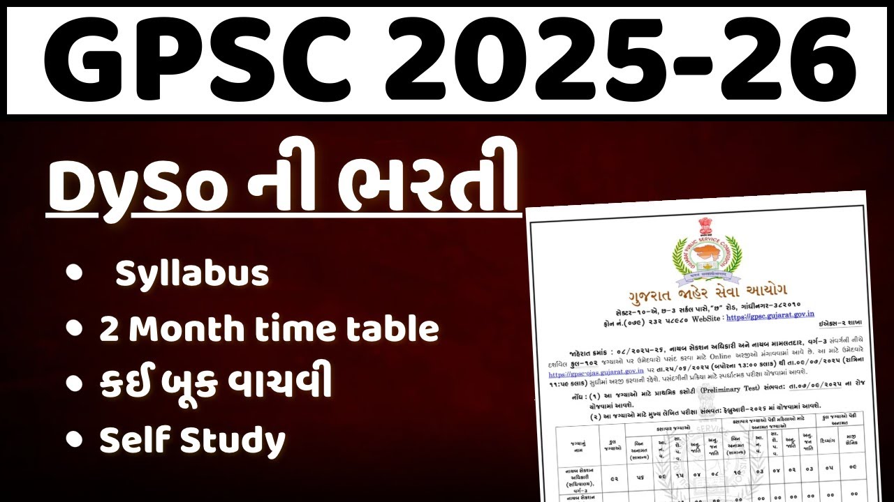 GPSC DySO ભરતી 2025 | 102જગ્યા | Syllabus+Strategy+Booklist | @Huntupscgpsc #gpsc #gpscpreparation