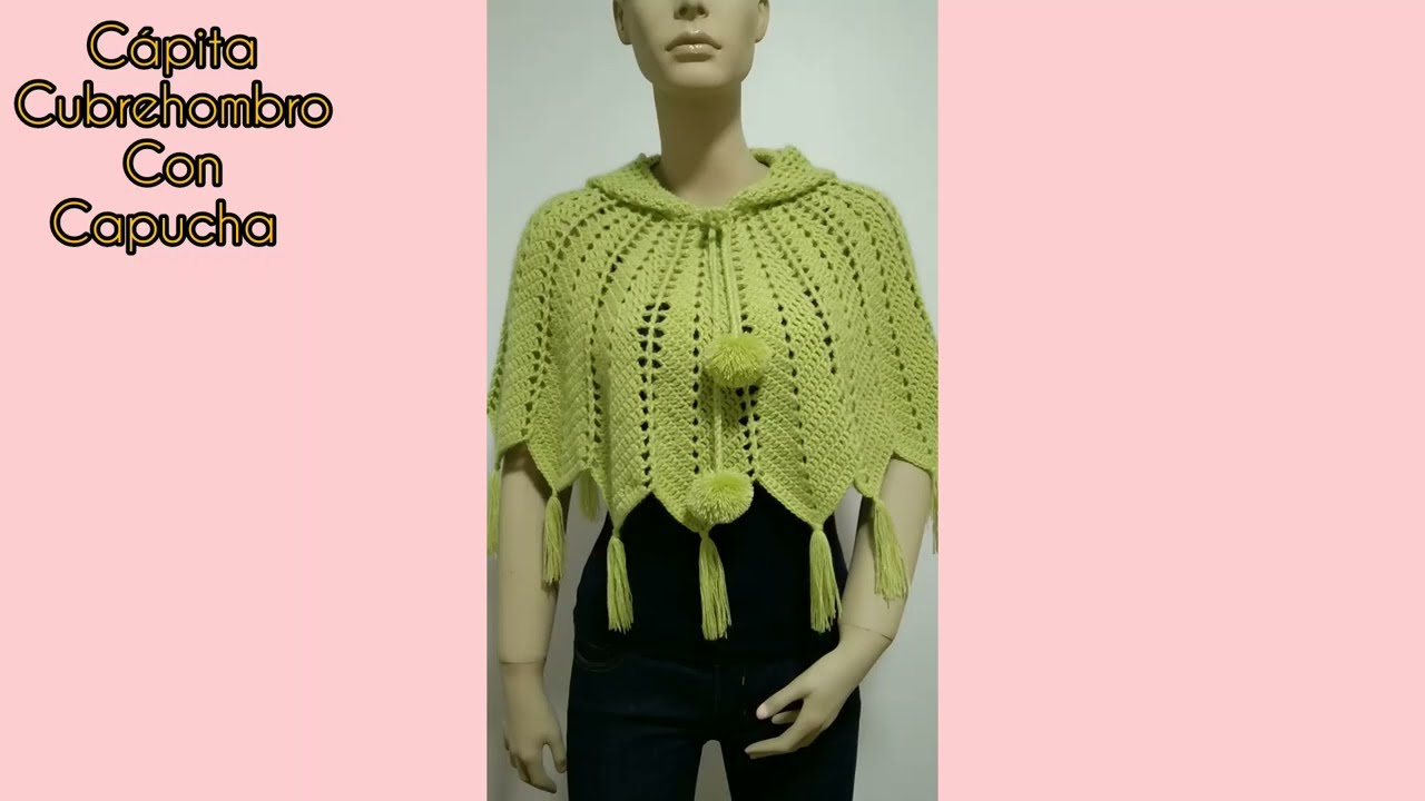 Capa, poncho fácil a crochet con capucha. #ganchillo #crochet #ponchos