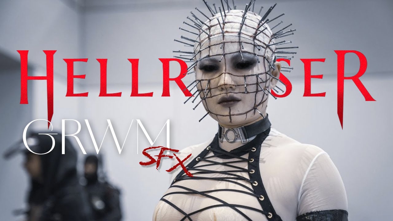 GRWM for Halloween - Easy, Low-Effort Hellraiser Pinhead SFX Costume (Re-wearable Bald Cap)