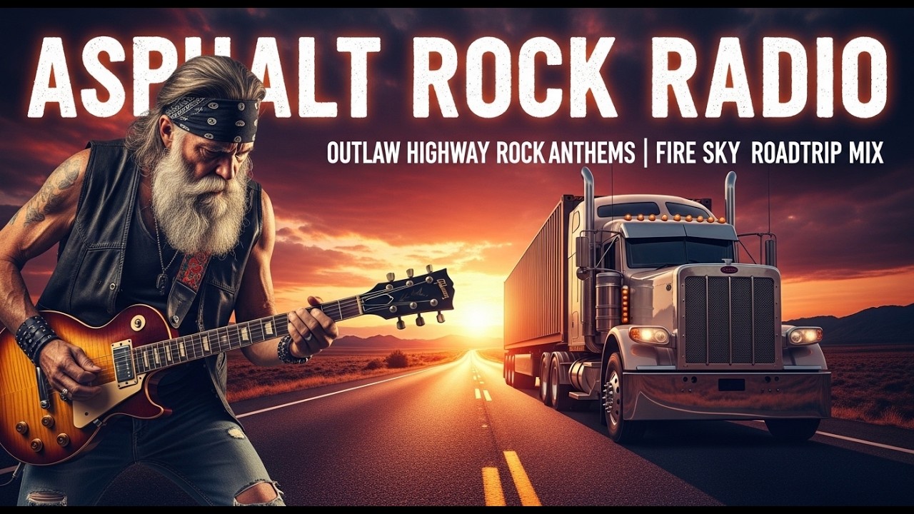 ASPHALT ROCK RADIO – OUTLAW HIGHWAY ROCK ANTHEMS | FIRE SKY ROADTRIP MIX | #OutlawHighway