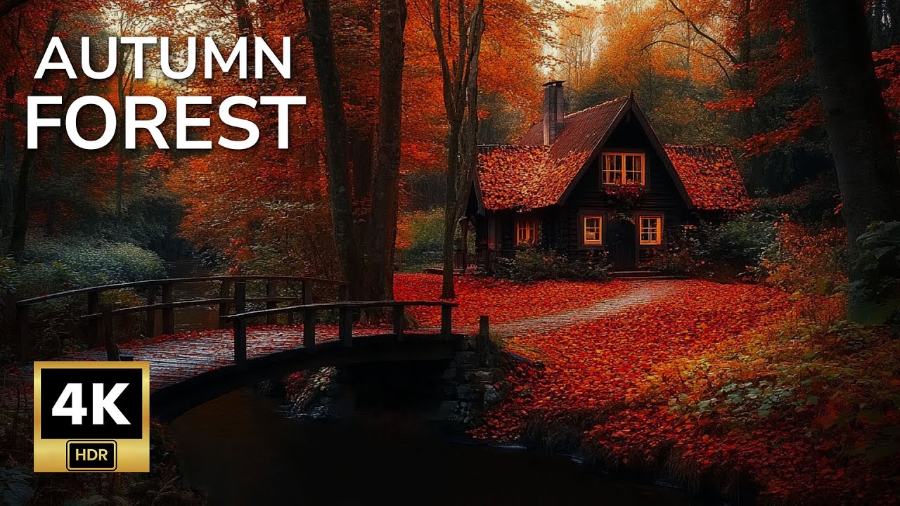 Relaxing Nature Sounds in Golden Autumn | River Flow, Forest Birds ASMR & Calm Background for Sleep
