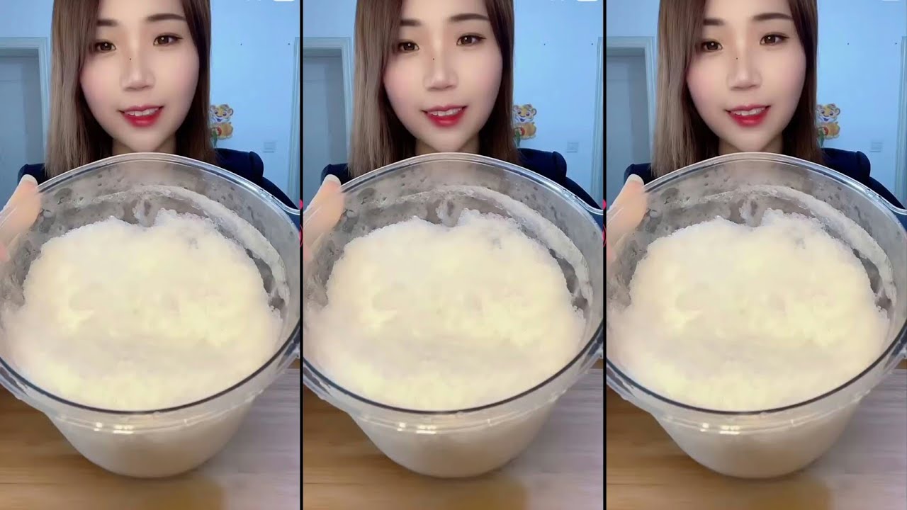 ASMR WHITE ICE BLIND BY YY #asmr #asmreating #ice #iceeating #kwai #crunchyasmr #whiteice
