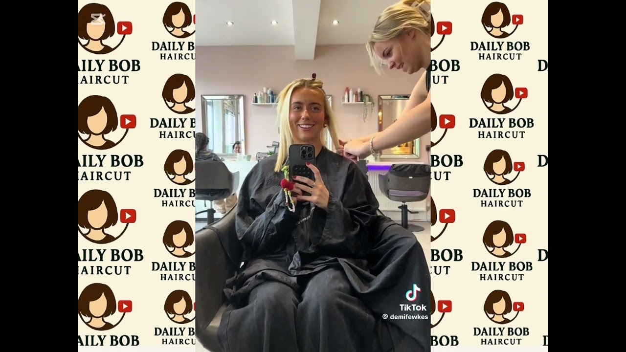 MAKEOVER - LONG to SHORT blonde BOB haircut 