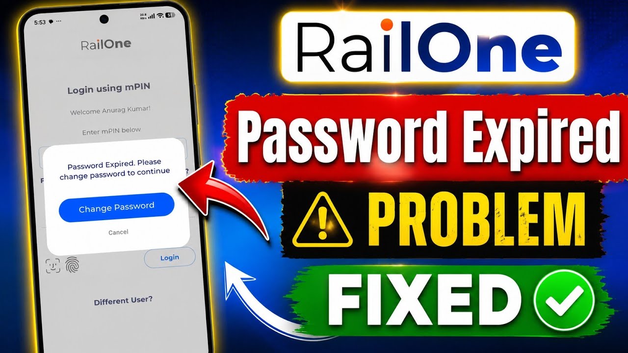 RailOne password expired problem | railone app password change problem Fixed ✅ | railone login error