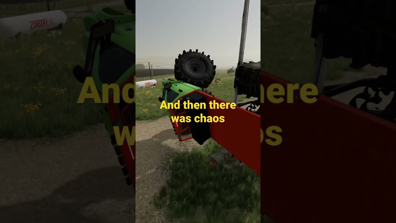 A wild Storm Appears flipping a monster truck #fs22 #fs22mods #umrv #shorts
