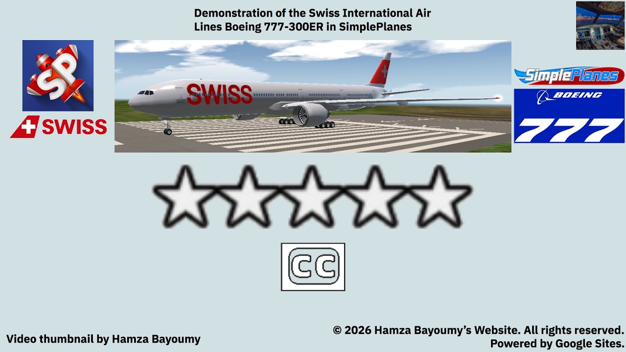 Демонстрация самолета Boeing 777-300ER авиакомпании Swiss International Air Lines в SimplePlanes.