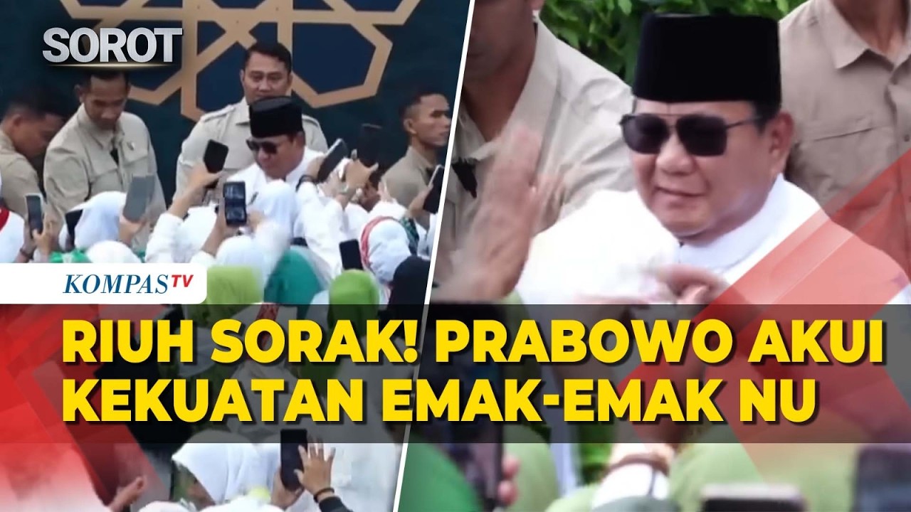 Momen Prabowo Akui Kekuatan Emak-Emak NU di Mujahadah Kubro Satu Abad