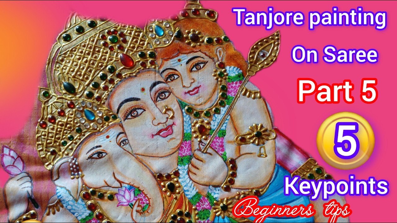 How to do tanjore painting on  multiple images - 5 keypoints - skin coloring. @subhas_finger_magic