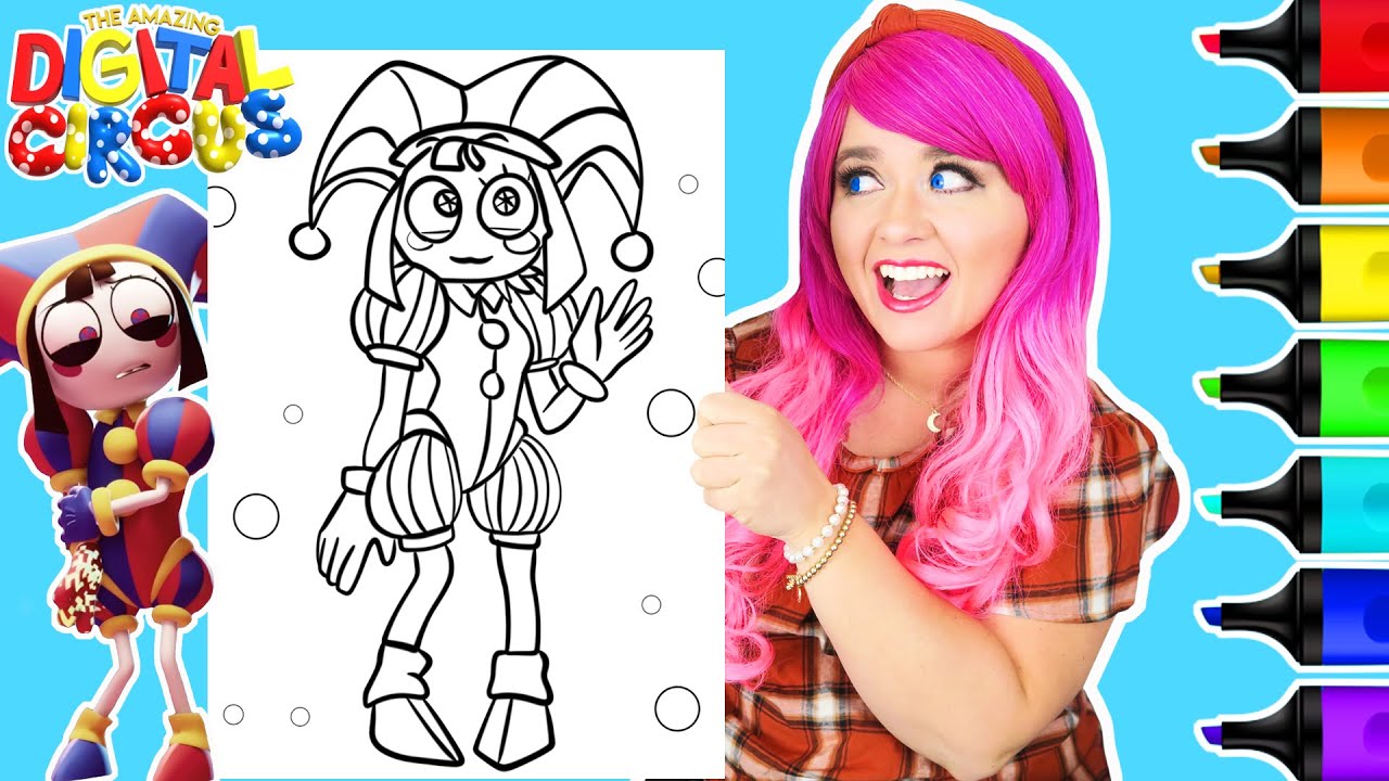 Coloring Pomni The Amazing Digital Circus Coloring Page | Ohuhu Art Markers