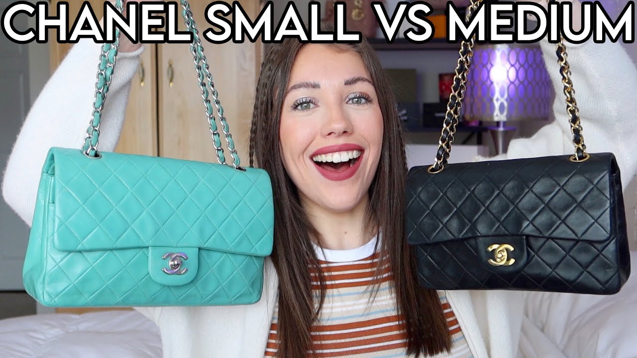 CHANEL CLASSIC FLAP SMALL VS MEDIUM & WHAT FITS INSIDE EACH! | Kenzie Scarlett