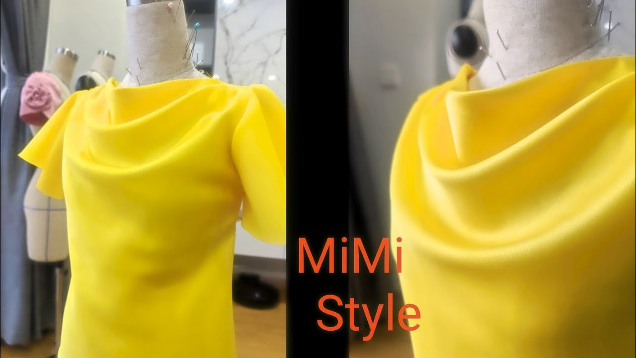 Cắt may áo cổ đổ dễ nhất/ How to make pleated collar/ Collar design/ Collar fashion