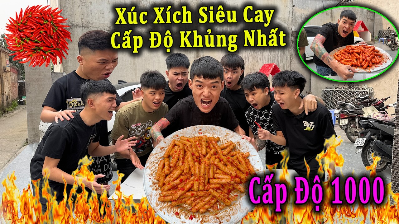 Hoàng Em Thử Thách Anh Em Trong Team Ăn Xúc Xích Chộn 