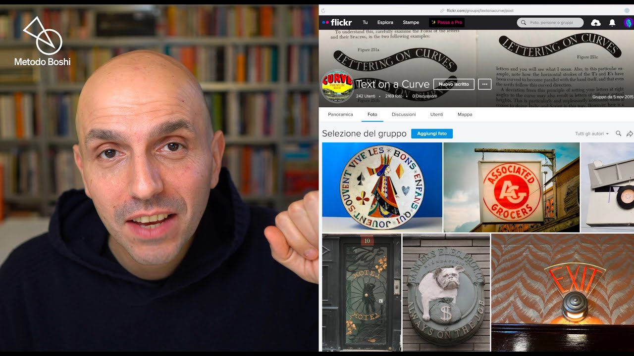 Ricerca visiva 73 Text on a curve: lettere circolari, grafica magica, archivi dimenticati