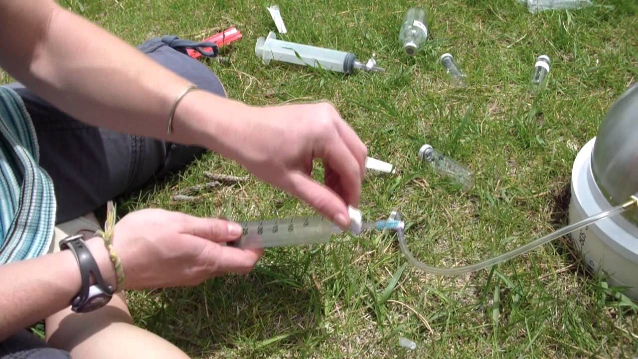 Taking a Sample from the Gas Flux Chamber