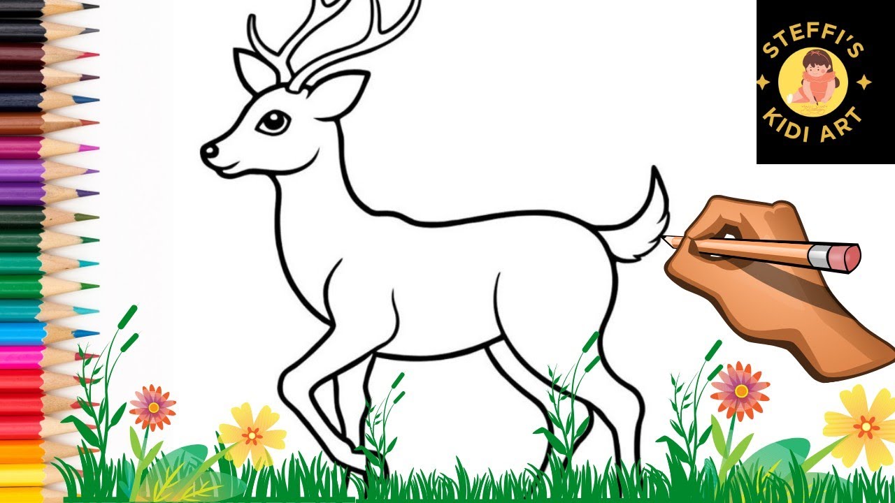 How to Draw a Deer🦌|Deer drawing Step by step|Tamil Explain|#drawing#trending#art#animals 