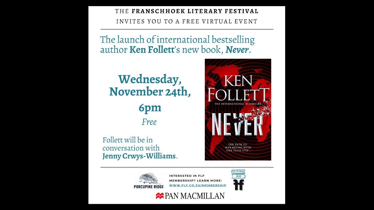 FLF virtual event: Ken Follett in conversation with Jenny Crwys-Williams