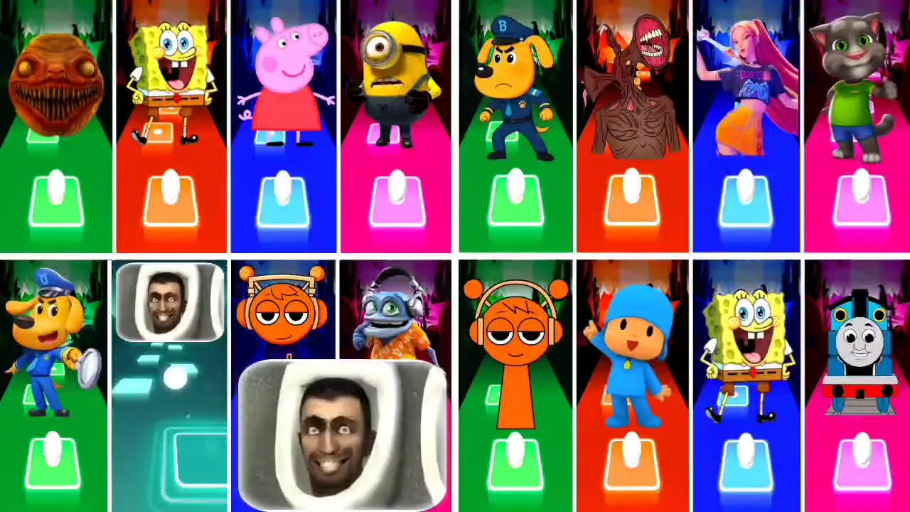 BUS EATER 🆚 SIRENHEAD 🆚TOILET MONSTER 🆚 HOUSE HEAD 🆚 ODDBODS | Tiles Hop EDM Rush!