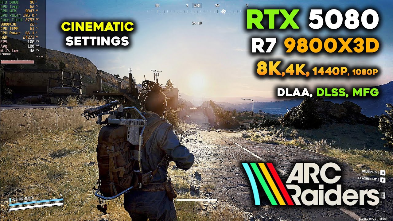 ARC Raiders на RTX 5080 | Кинематографические настройки | 8K, 4K, 1440p, 1080p