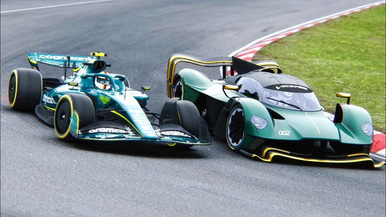 Aston Martin Valkyrie AMR Pro vs Aston Martin F1 2022 Sebastian Vettel at Nordschleife