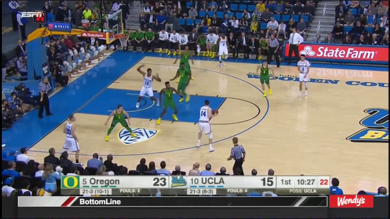 (NCAAM) #5 Oregon at #10 UCLA in 40 Minutes - 2/9/17