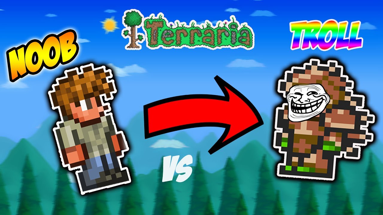 Terraria Trolling - The OP Noob