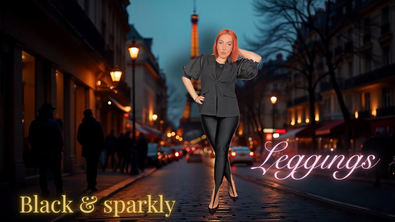 Примеряю новые чёрные леггинсы 🤩 и туфли на каблуках от Louboutin! 👠