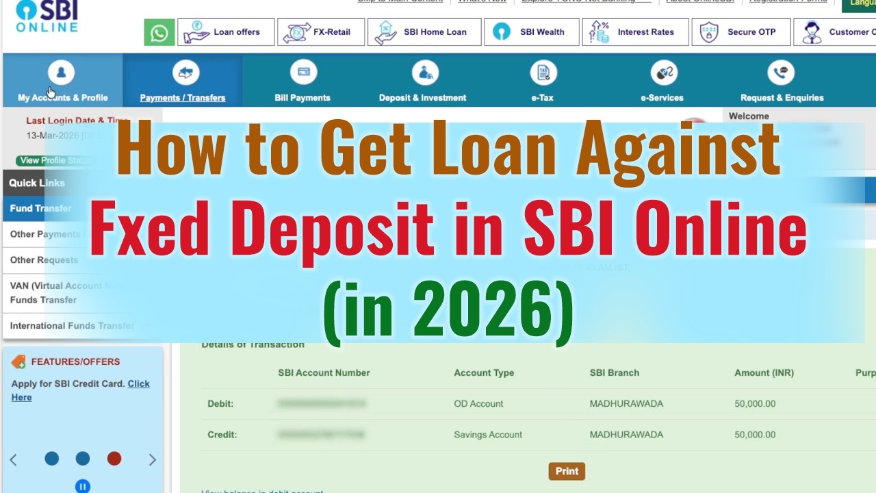 Как получить онлайн-кредит под залог срочного депозита в SBI в 2026 году