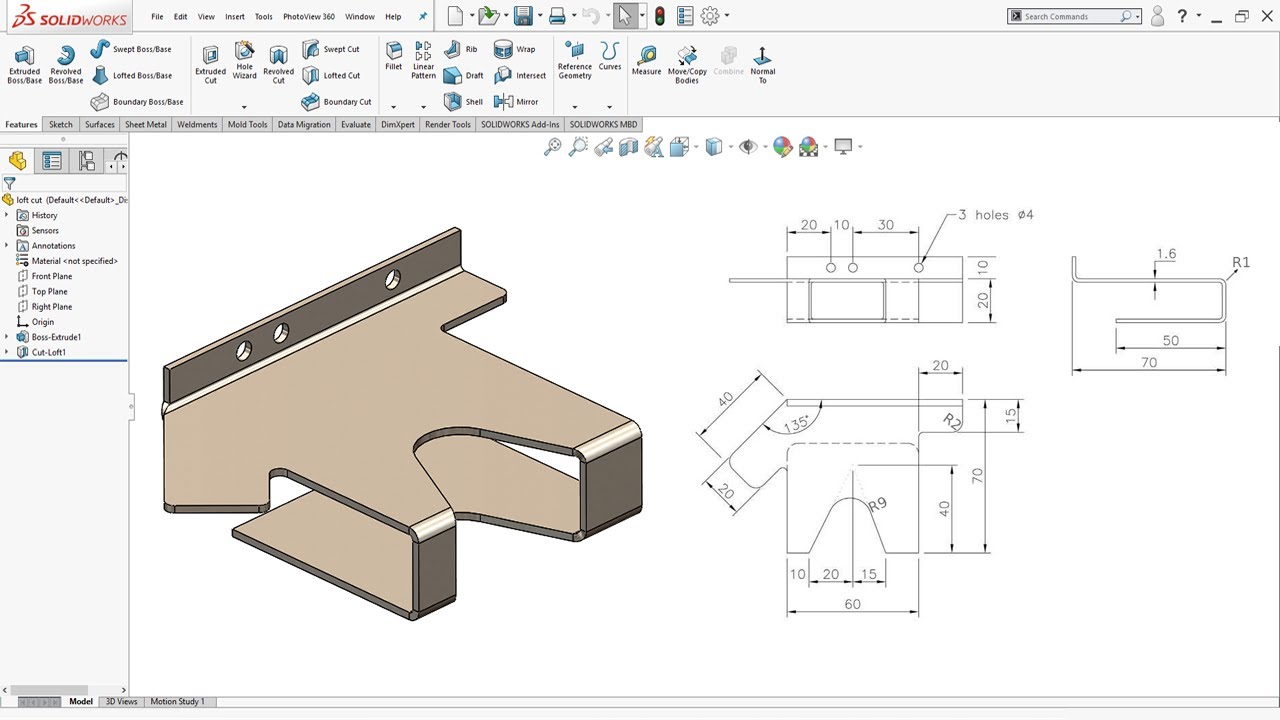 SolidWorks Sheet Metal Tutorial 01 | edge flange