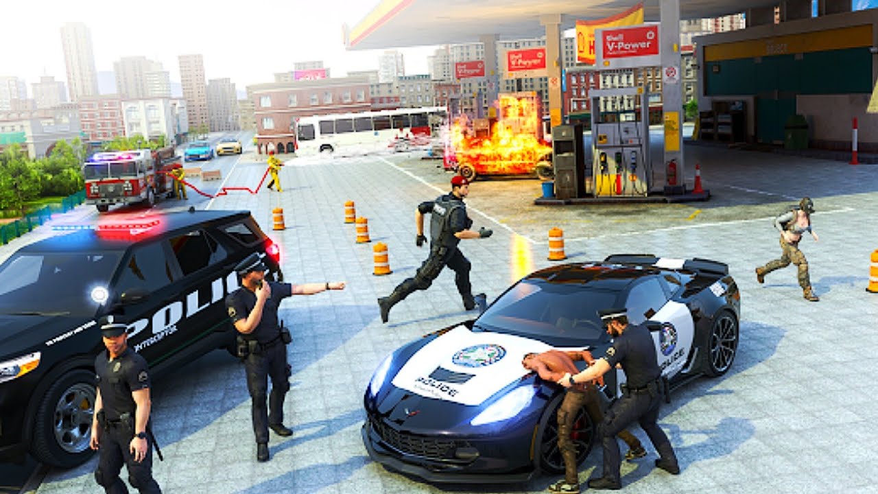 US Police Cop Car Simulator Game || Cop Car Chase Game (Android & iOS) Gameplay