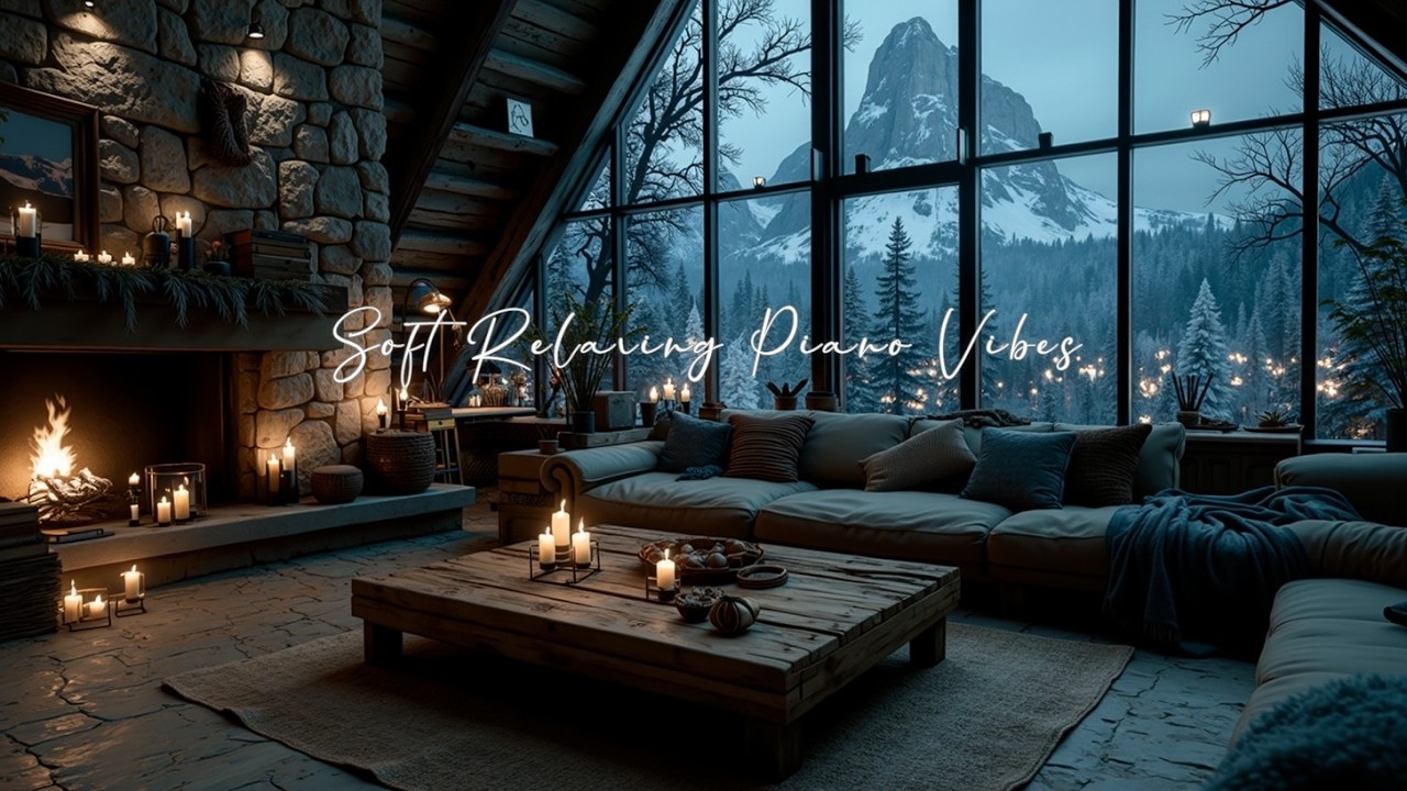 Warm Piano Music Winter Ambiance | Уютный Домик Снегопад - Новогодняя Безмятежность