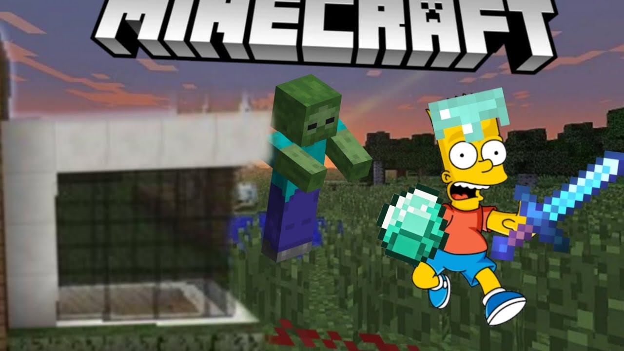 Bart plays minecraft 😱 