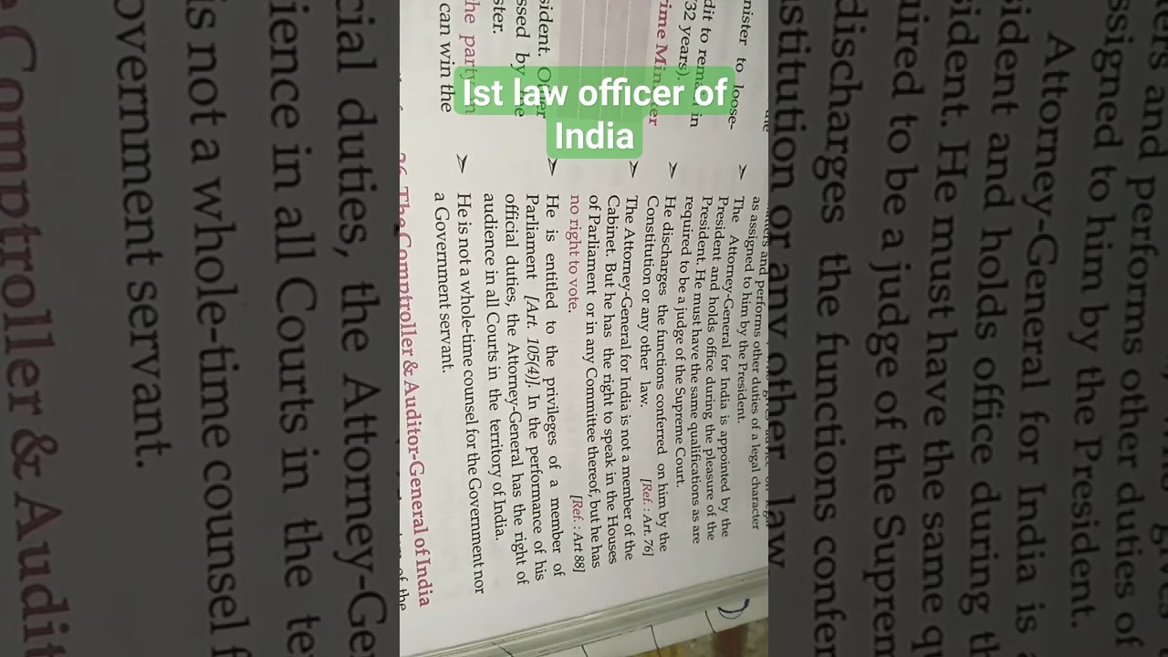 Attorney's general of India under article 76 of constitution of India