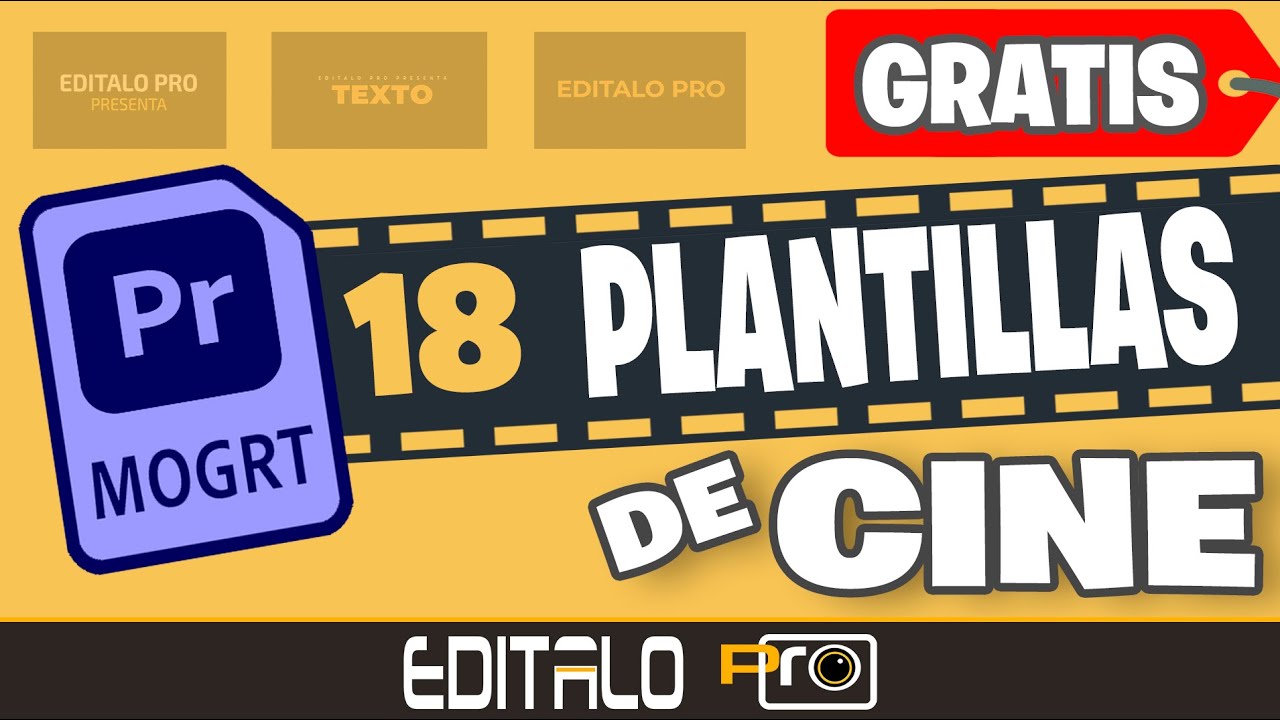 18 Plantillas de Texto CINE para PREMIERE | 🎁 PACK GRATUITO