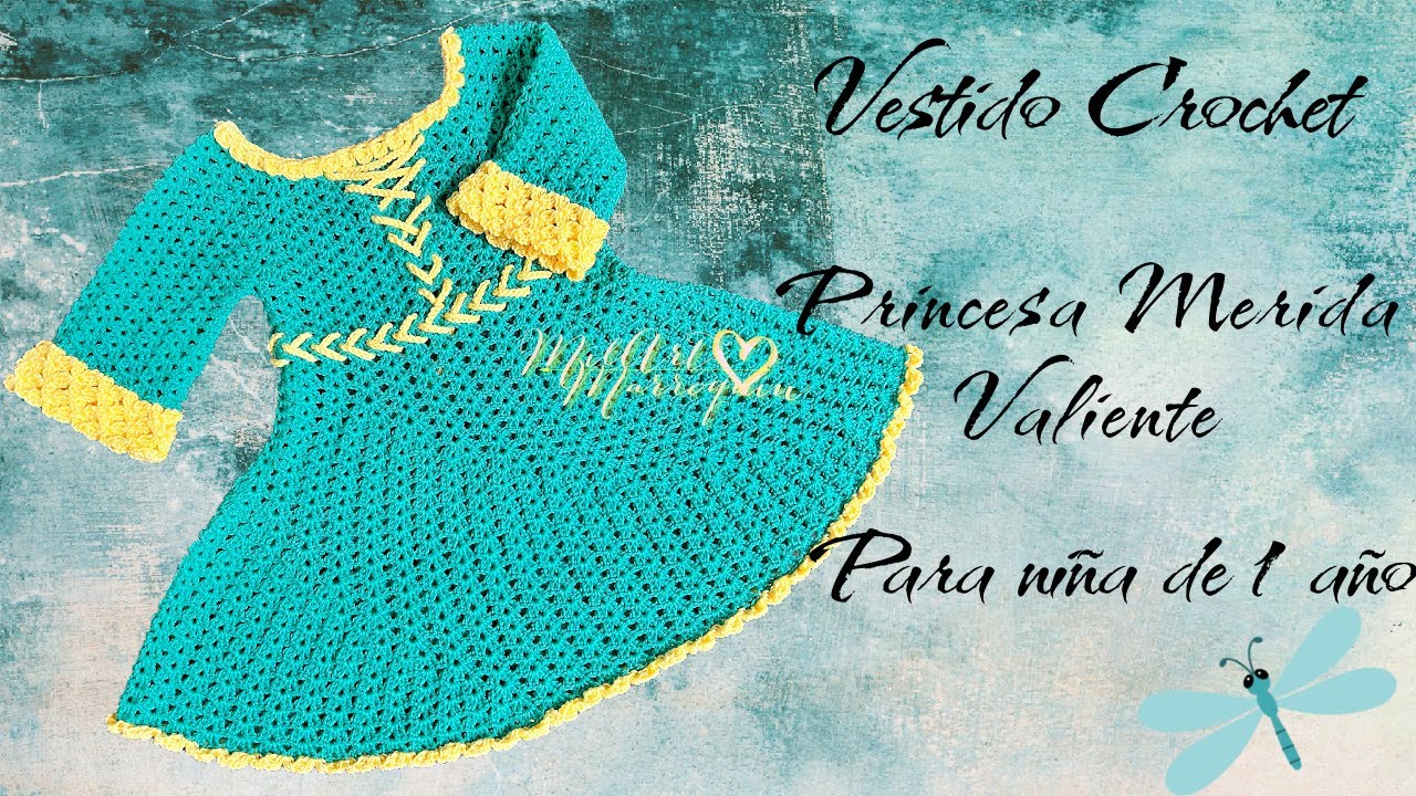 Vestido Crochet Princesa Merida Valiente (cc)