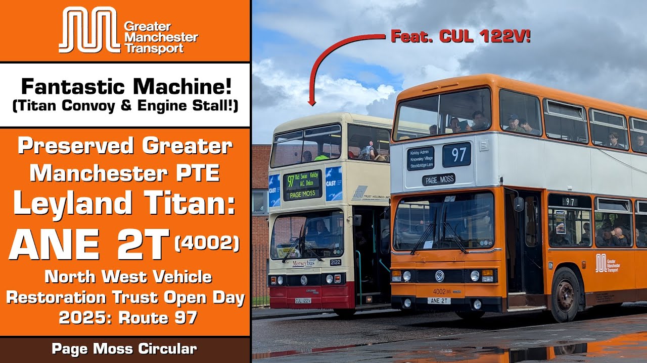 (Titan Convoy & Engine Stall!) Preserved Greater Manchester PTE Leyland Titan: ANE 2T