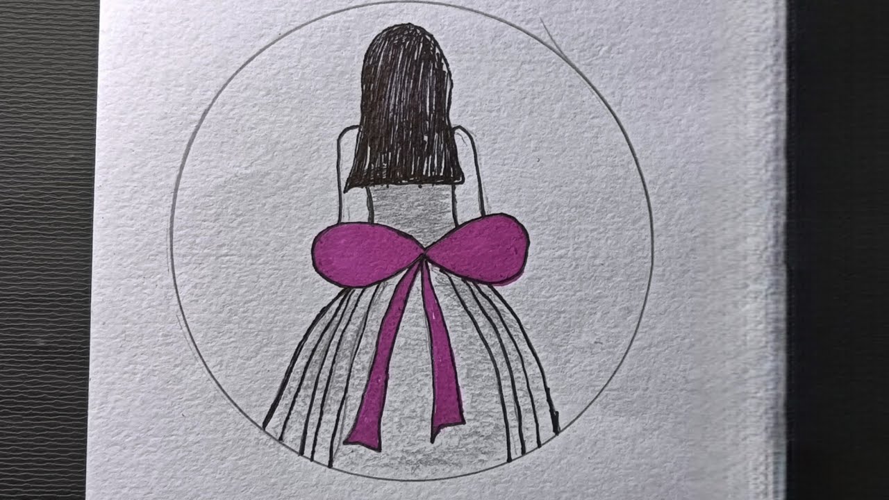 Very easy girl drawing/girl drawing step by step/circle drawing @alienshorts8002 