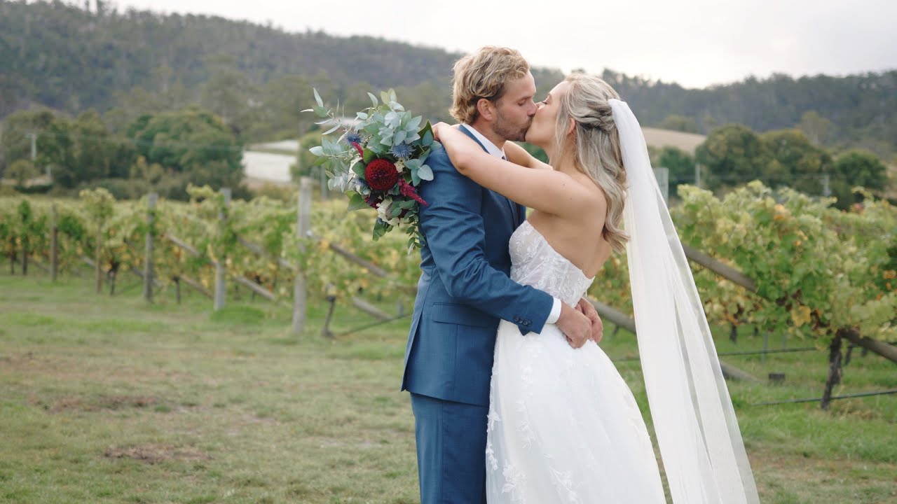 A stunning Frogmore Creek Winery wedding film in Tasmania, Australia